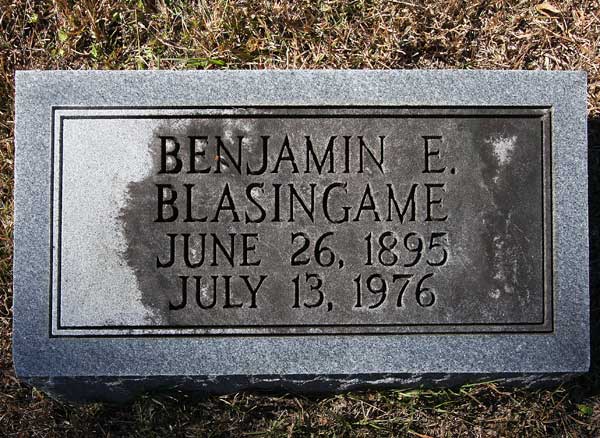 Benjamin E. Blasingame Gravestone Photo