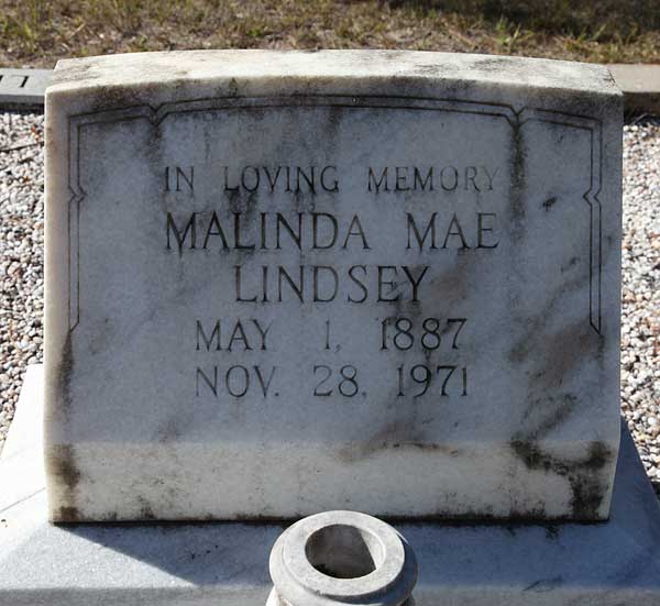 Malinda Mae Lindsey Gravestone Photo