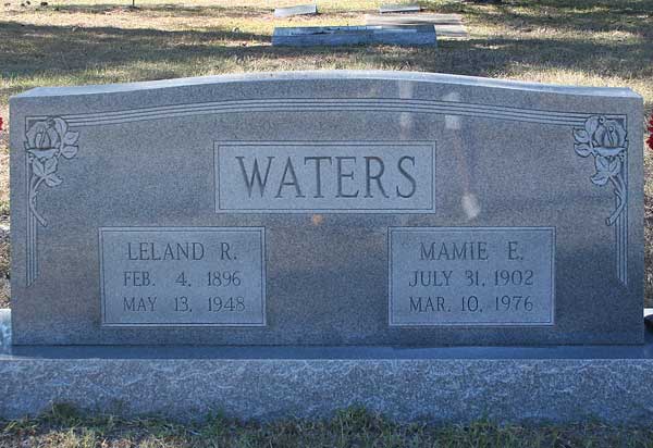 Leland R. & Mamie E. Waters Gravestone Photo