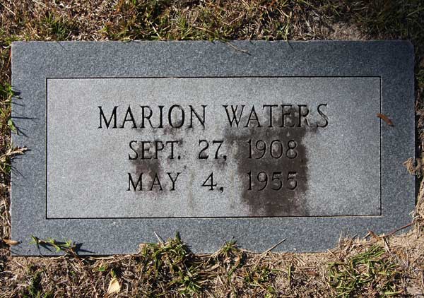 Marion Waters Gravestone Photo
