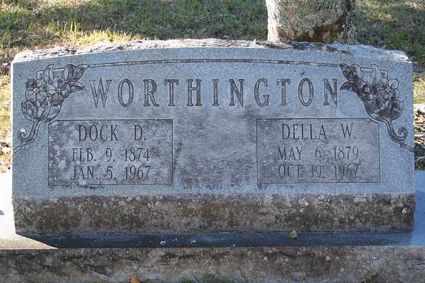 Dock D. & Della W. Worthington Gravestone Photo