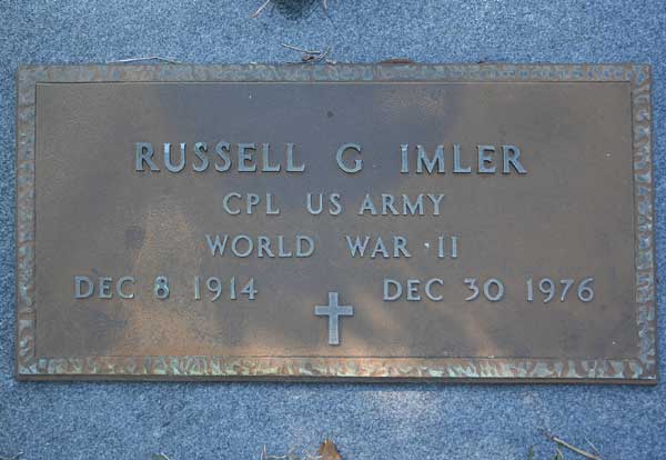 Russell G. Imler Gravestone Photo