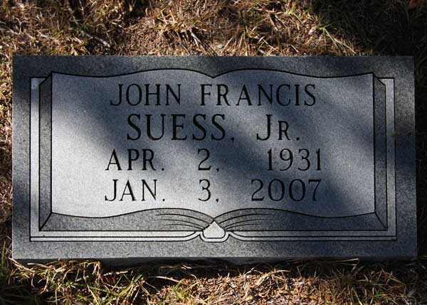 John Francis Suess Gravestone Photo