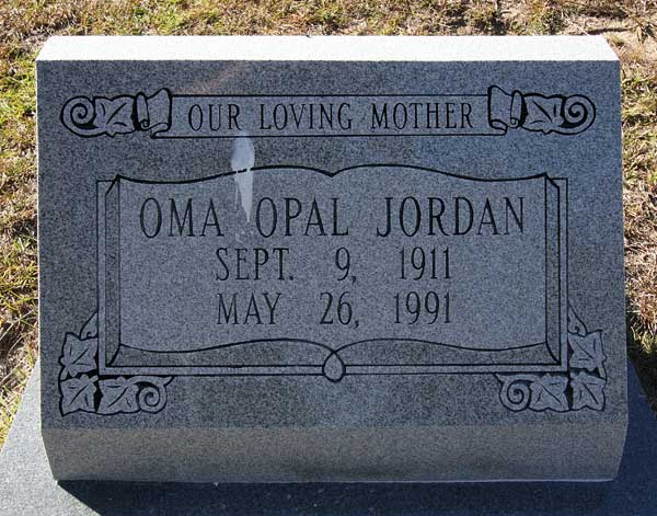 Oma Opal Jordan Gravestone Photo