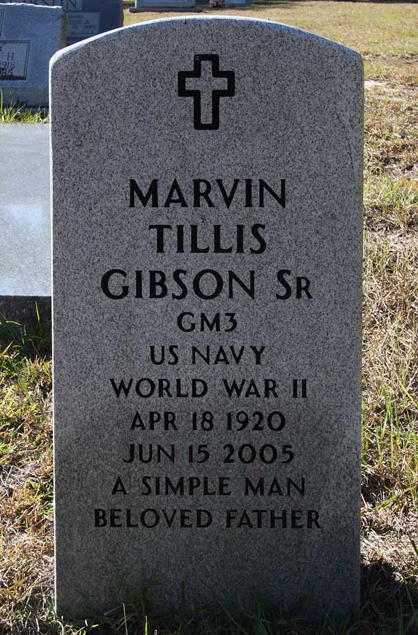 Marvin Tillis Gibson Gravestone Photo