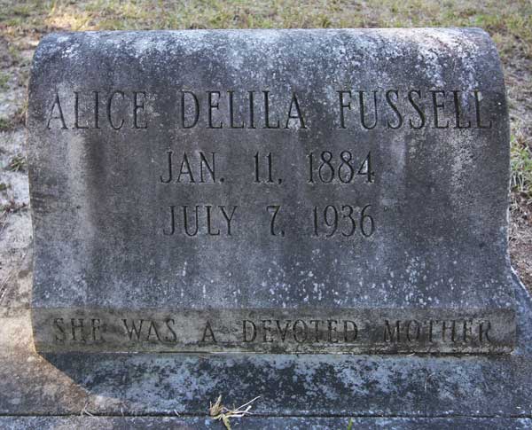 Alice Delila Fussell Gravestone Photo
