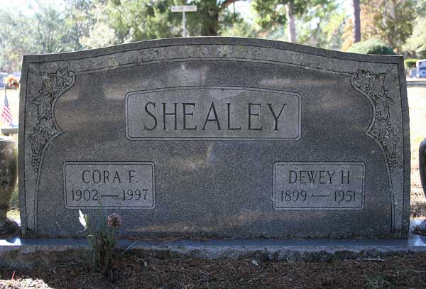 Cora F. & Dewey H. Shealey Gravestone Photo