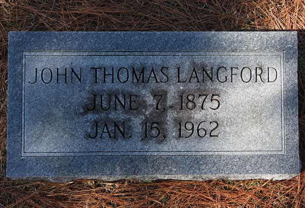 John Thomas Langford Gravestone Photo