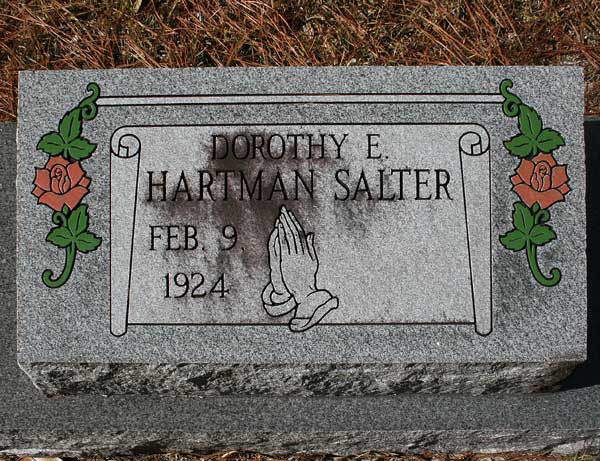 Dorothy E. Hartman Salter Gravestone Photo