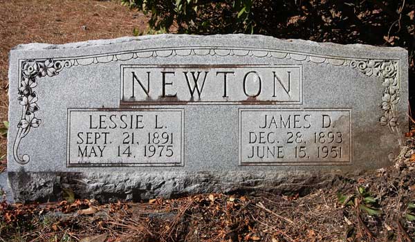 Lessie L. & James D. Newton Gravestone Photo