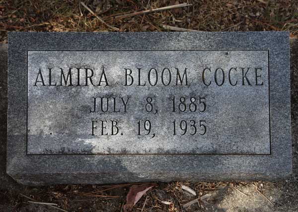 Almira Bloom Cocke Gravestone Photo