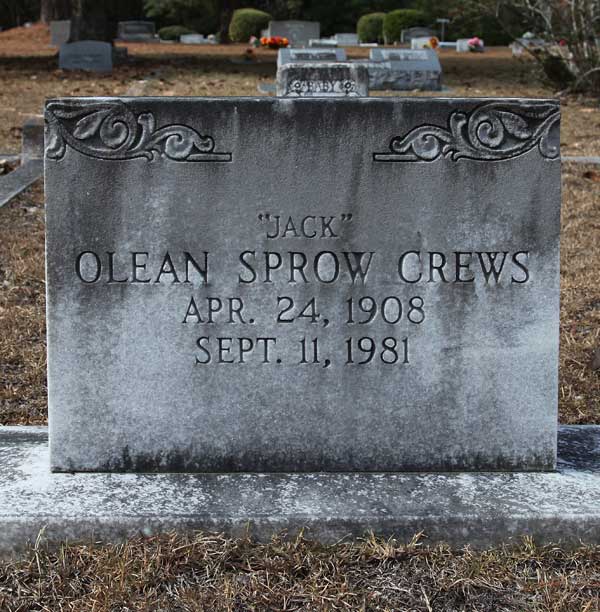 Olean Sprow Crews Gravestone Photo