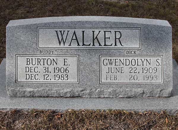 Burton E. & Gwendolyn S. Walker Gravestone Photo