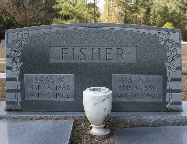 Isaac W. & Mary N. Fisher Gravestone Photo