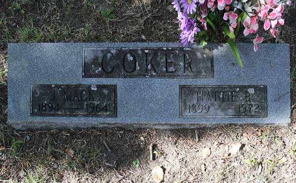J. Mack & Hattie B. Coker Gravestone Photo