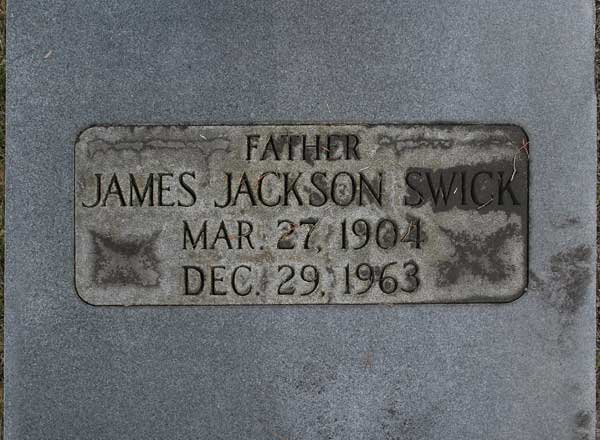 James Jackson Swick Gravestone Photo