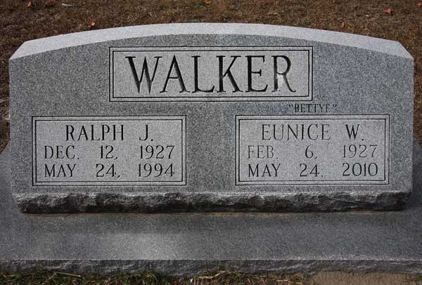Ralph J. & Eunice W. Walker Gravestone Photo