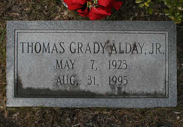 Thomas Grady Alday Gravestone Photo