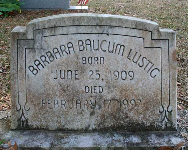 Barbara Baucum Lustig Gravestone Photo
