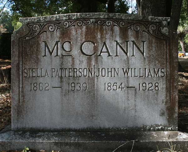 Stella Patterson & John Williams McCann Gravestone Photo