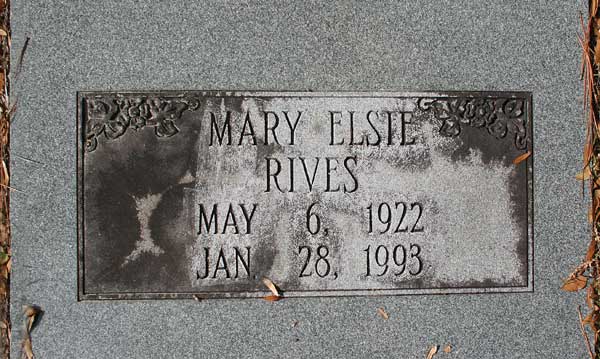 Mary Elsie Rives Gravestone Photo