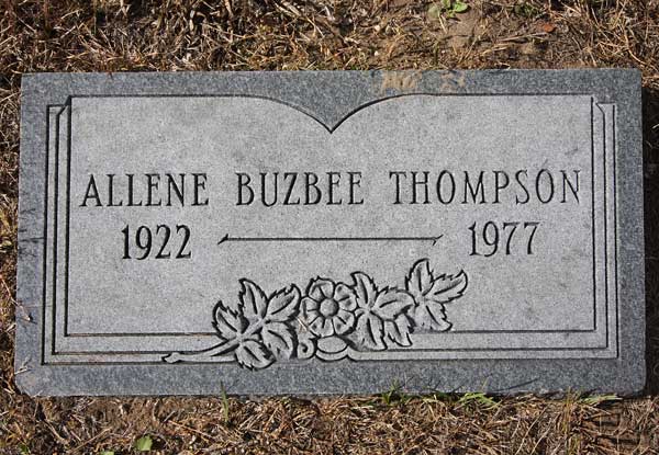Allene Buzbee Thompson Gravestone Photo