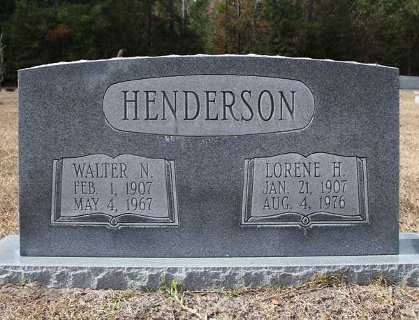 Walter N. & Lorene H. Henderson Gravestone Photo