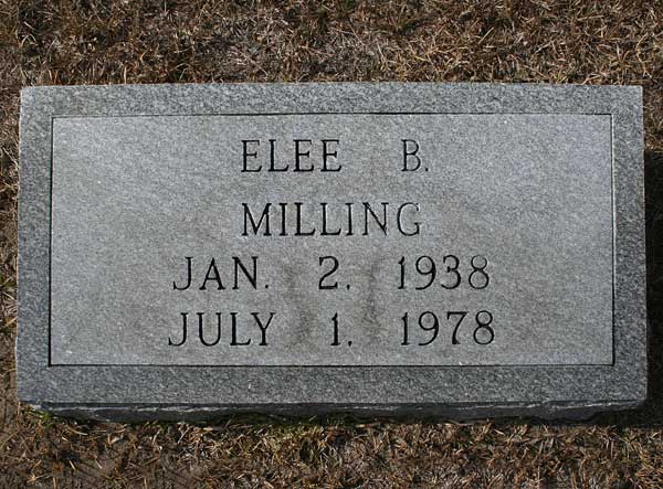 Elee B. Milling Gravestone Photo