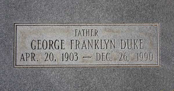 George Franklyn Duke Gravestone Photo