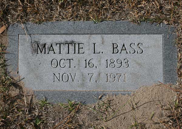 Mattie L. Bass Gravestone Photo