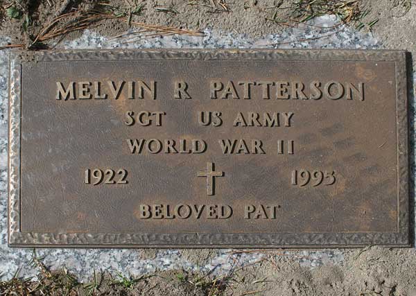 Melvin R. Patterson Gravestone Photo