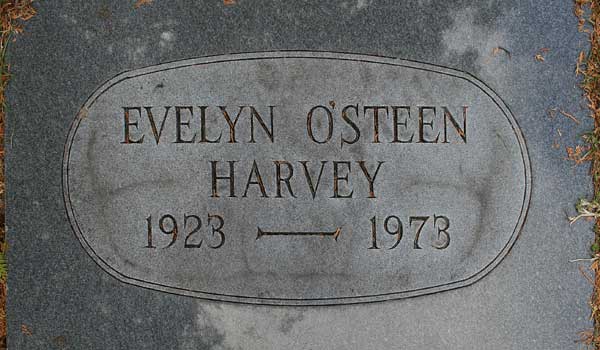 Evelyn O'Steen Harvey Gravestone Photo