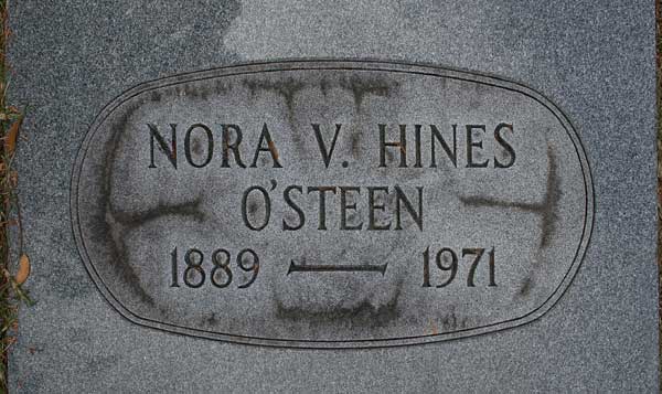 Nora V. Hines O'Steen Gravestone Photo