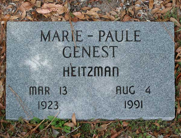 Marie-Paule Genest Heitzman Gravestone Photo