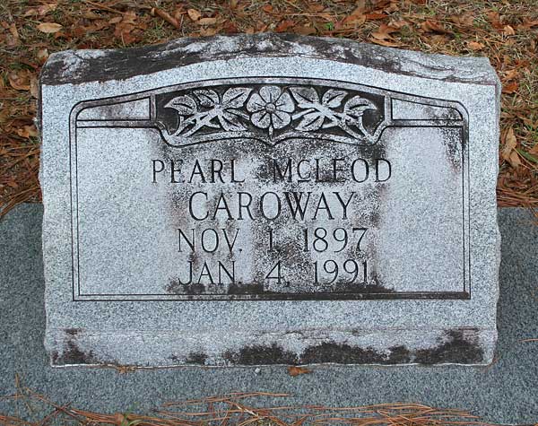 Pearl McLeod Caroway Gravestone Photo