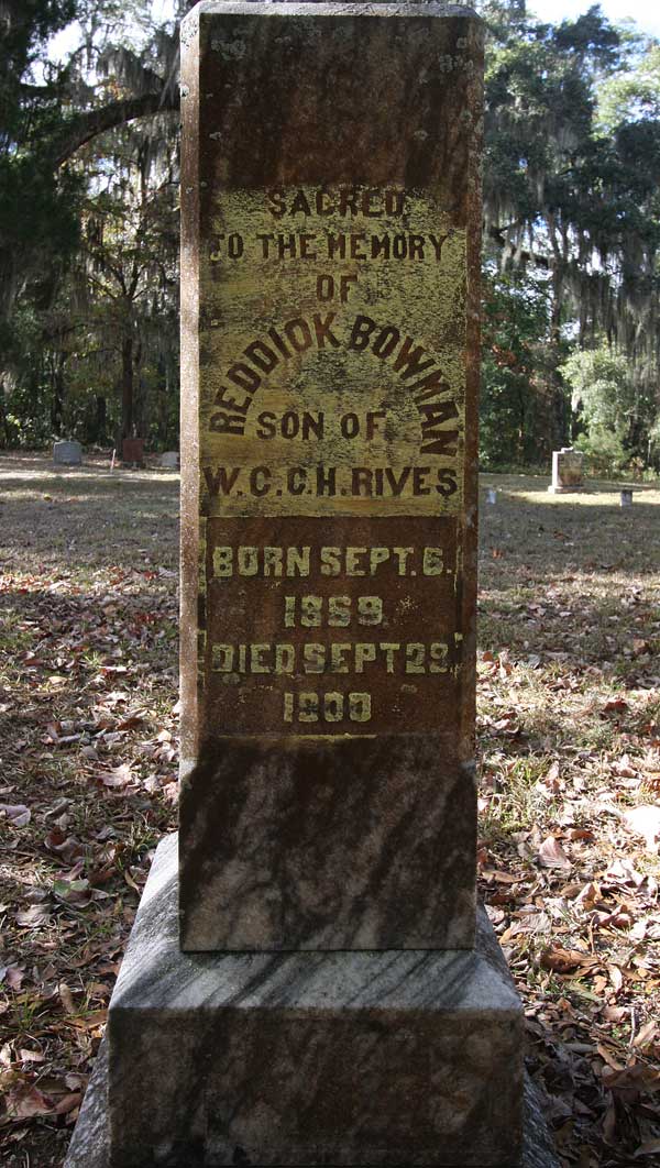 Reddick Bowman Rives Gravestone Photo