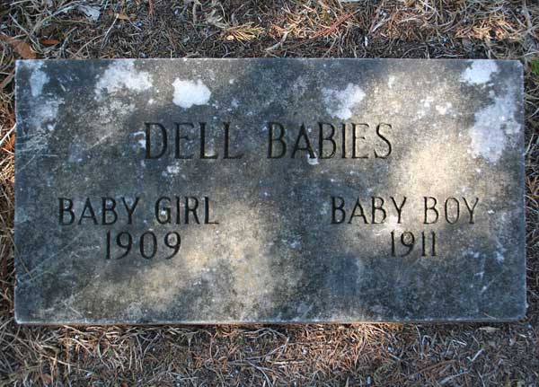 Baby Girl & Baby Boy Dell Gravestone Photo