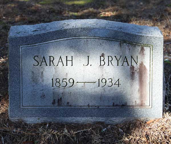 Sarah J. Bryan Gravestone Photo