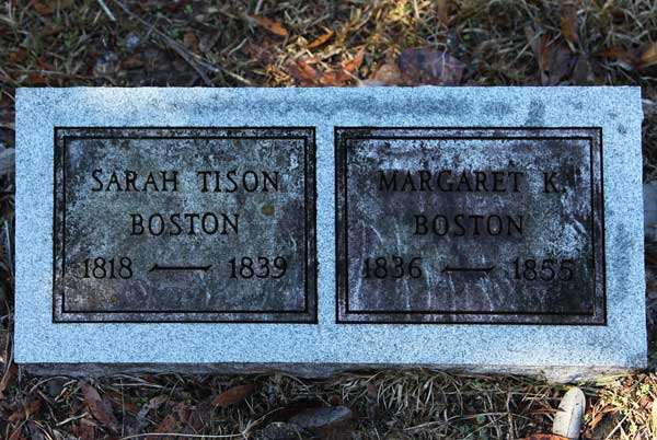 Sarah Tison & Margaret K. Boston Gravestone Photo