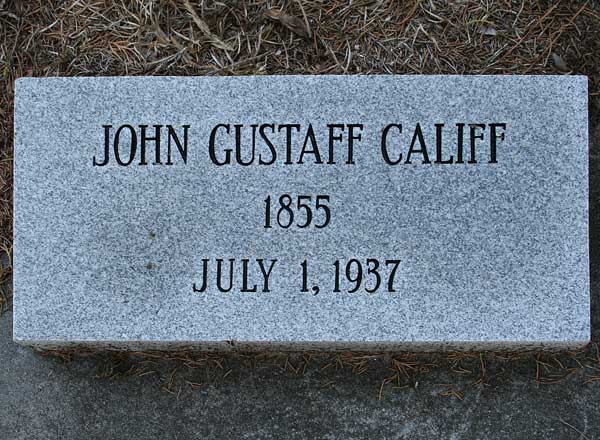 John Gustaff Califf Gravestone Photo