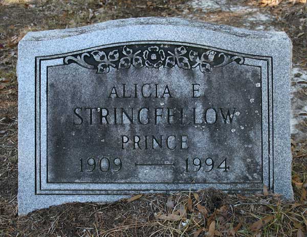 Alice E. Prince Stringfellow Gravestone Photo