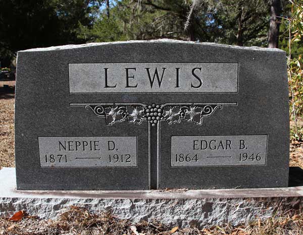 Neppie D. & Edgar B. Lewis Gravestone Photo