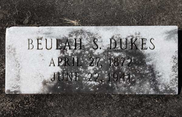 Beulah S. Dukes Gravestone Photo