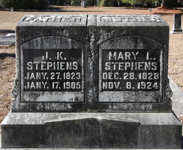 J.K. & Mary L. Stephens Gravestone Photo