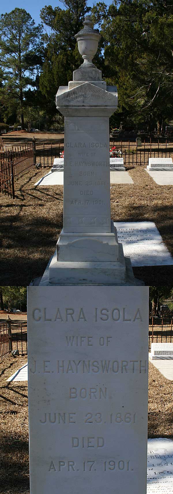 Clara Isola Haynsworth Gravestone Photo