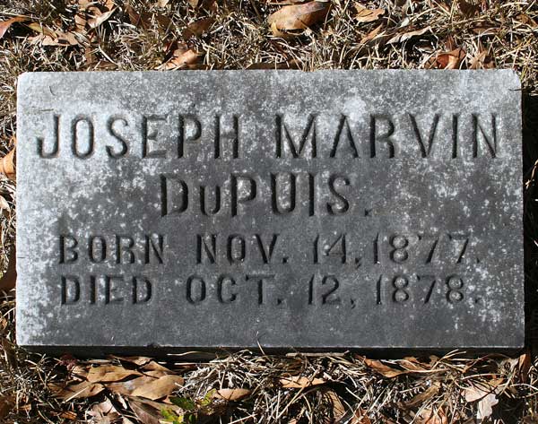 Joseph Marvin DuPuis Gravestone Photo