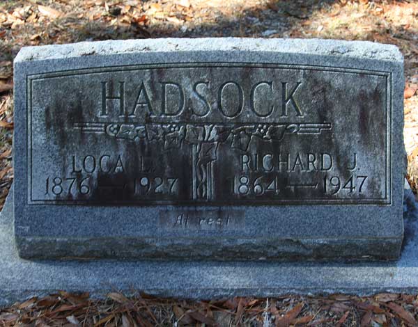 Loca L. & Richard J. Hadsock Gravestone Photo