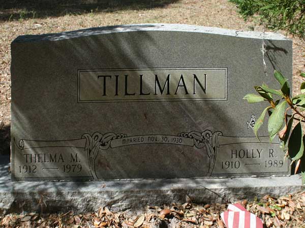 Thelma M. & Holly R. Tillman Gravestone Photo