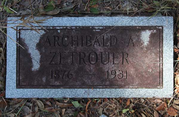 Archibald A. Zetrouer Gravestone Photo