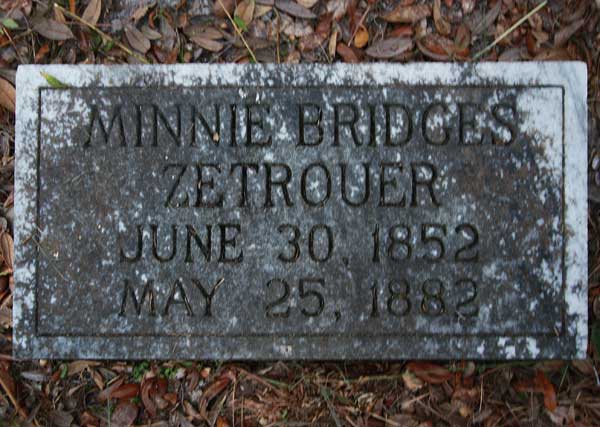 Minnie Bridges Zetrouer Gravestone Photo